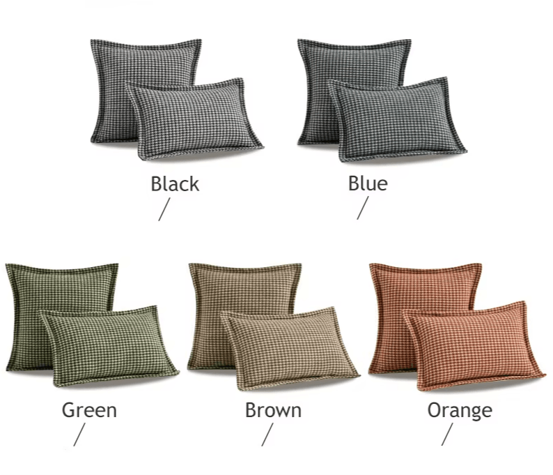 Houndstooth Jacquard weave cushion covers 5 colors, 3 sizes - Moda-Airneis