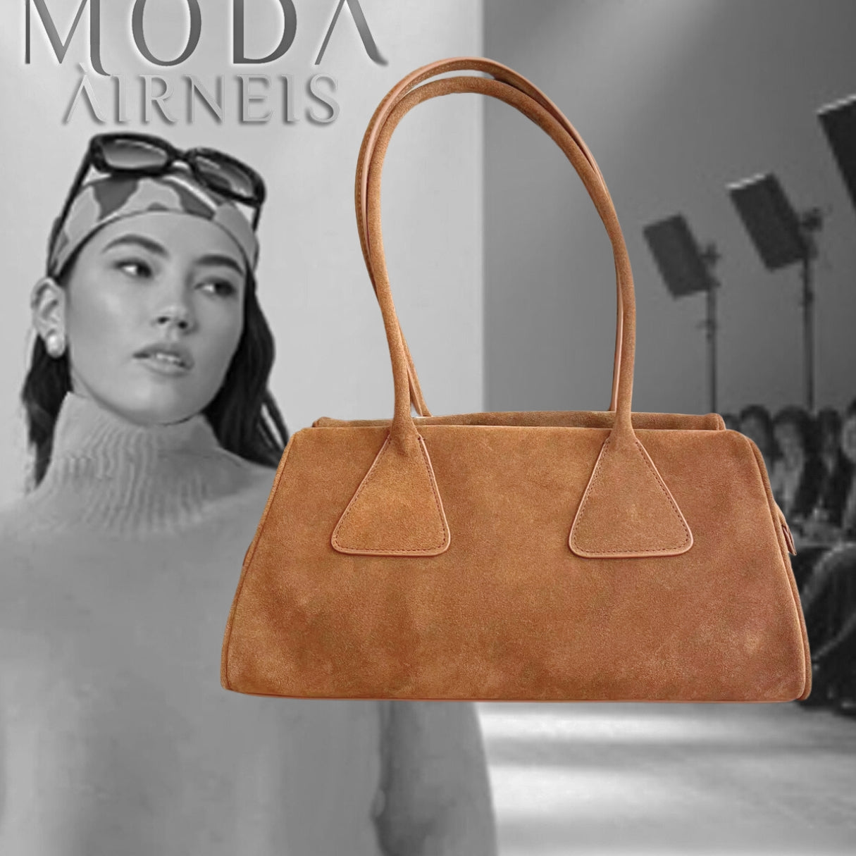 'PRISMA' prismic geometry suede or cowhide leather high grade underarm / shoulder handbag. stylish compact beautifully made. 32cm x 17cm x 15cm - Moda-Airneis