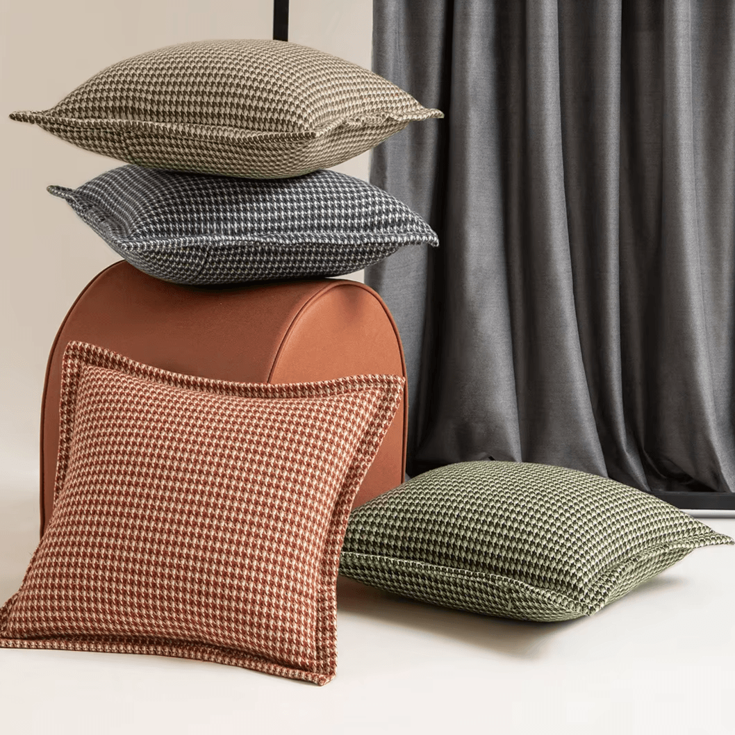 Houndstooth Jacquard weave cushion covers 5 colors, 3 sizes - Moda-Airneis