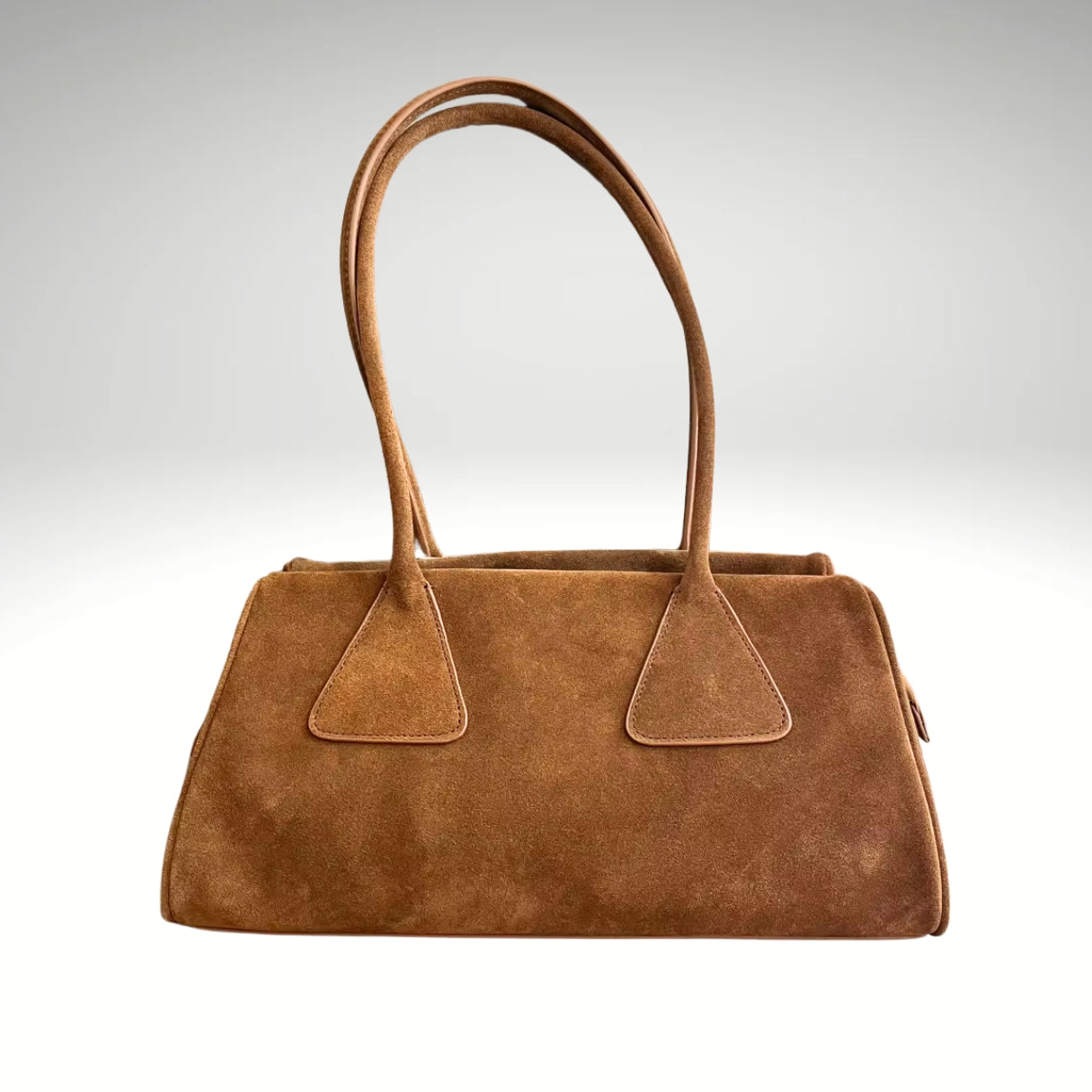 'PRISMA' prismic geometry suede or cowhide leather high grade underarm / shoulder handbag. stylish compact beautifully made. 32cm x 17cm x 15cm - Moda-Airneis