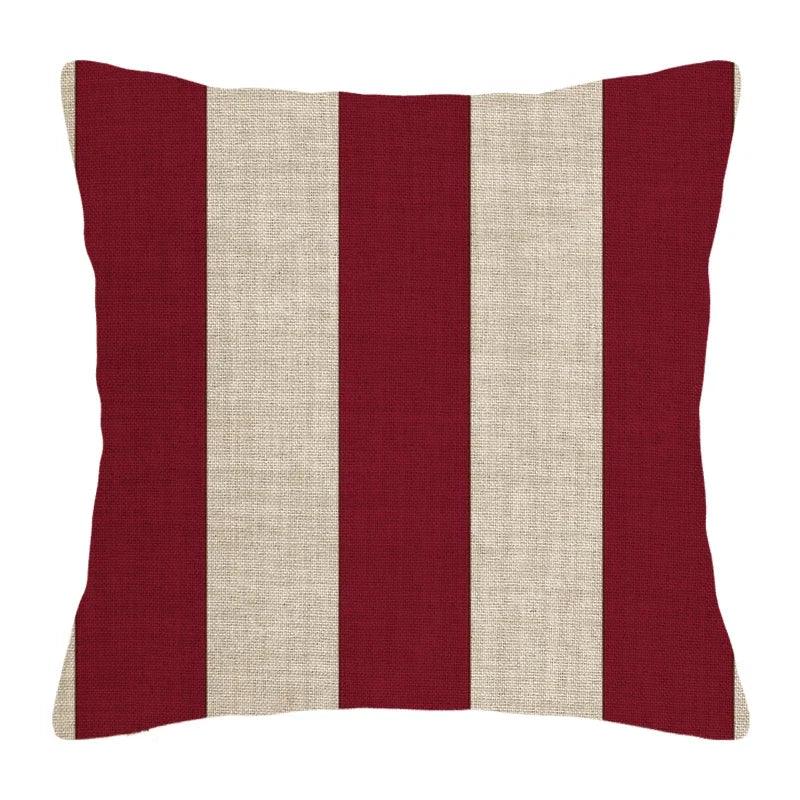 Cushion cover cotton linen flax stripe woven patterns - Moda-Airneis