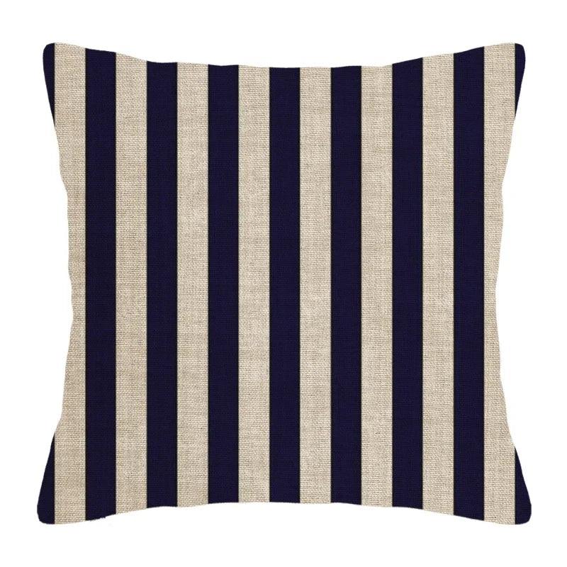 Cushion cover cotton linen flax stripe woven patterns - Moda-Airneis