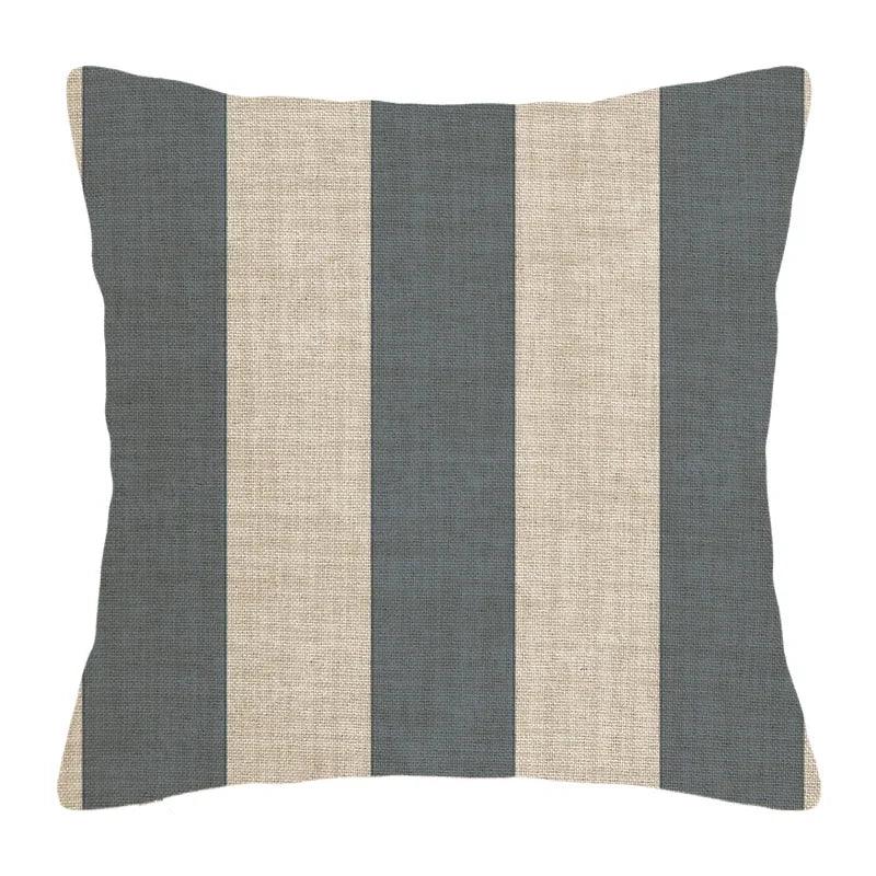 Cushion cover cotton linen flax stripe woven patterns - Moda-Airneis