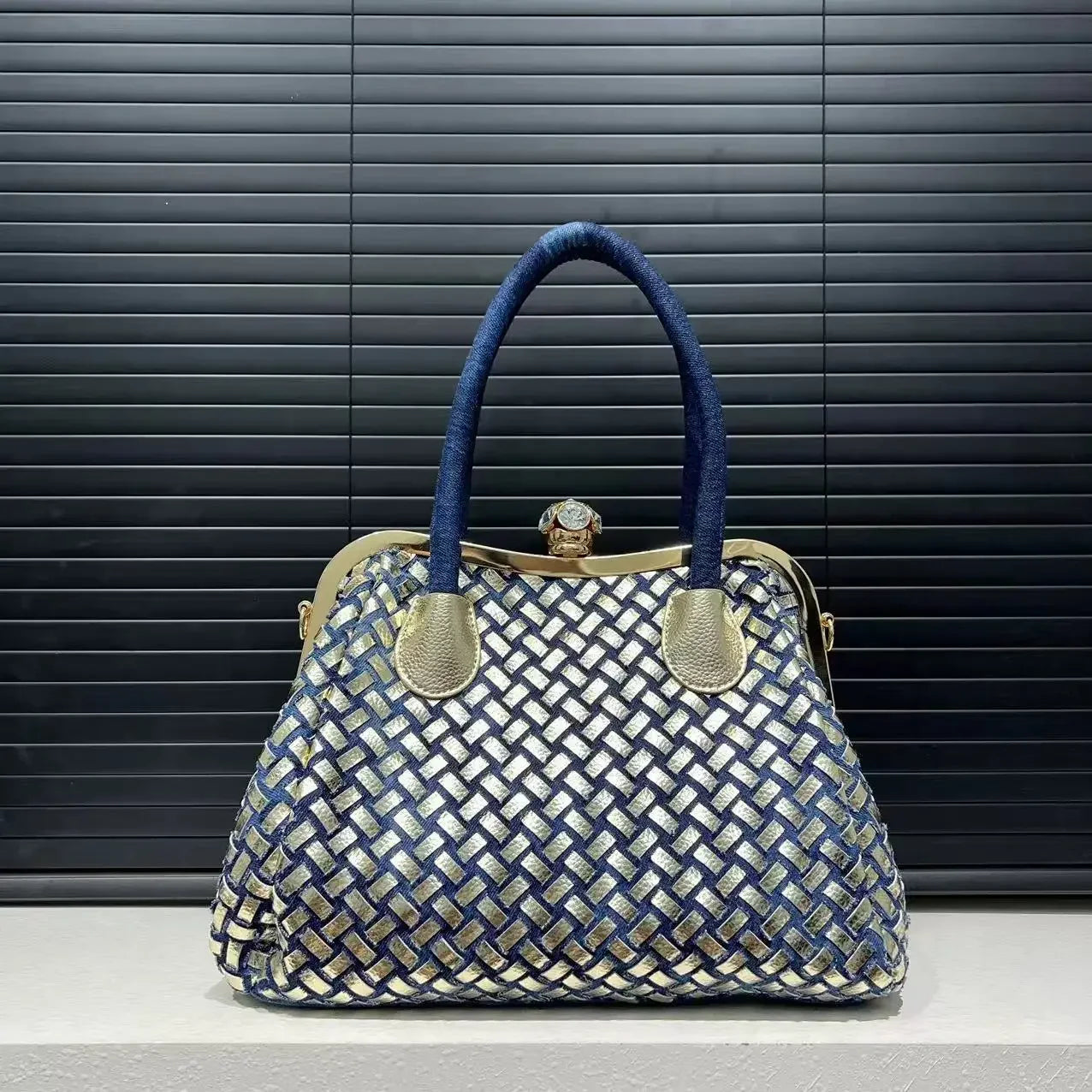'Eve' Denim and 'diamonds' evening, clubbing or anytime (there are no rules here!) stylish, cute bag. Submit to your inner bling :) - Moda-Airneis