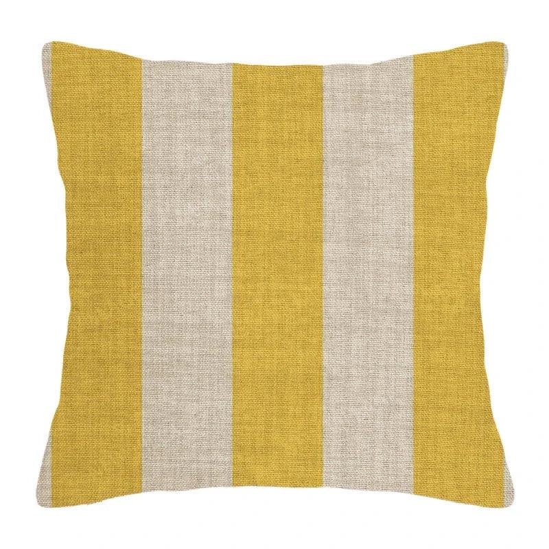 Cushion cover cotton linen flax stripe woven patterns - Moda-Airneis