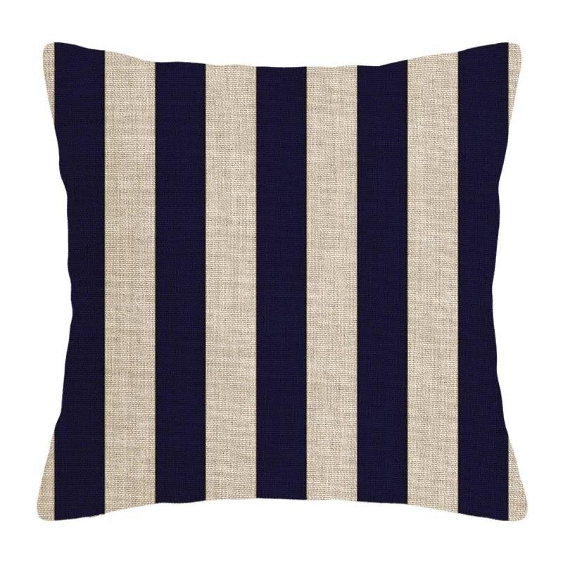 Cushion cover cotton linen flax stripe woven patterns - Moda-Airneis