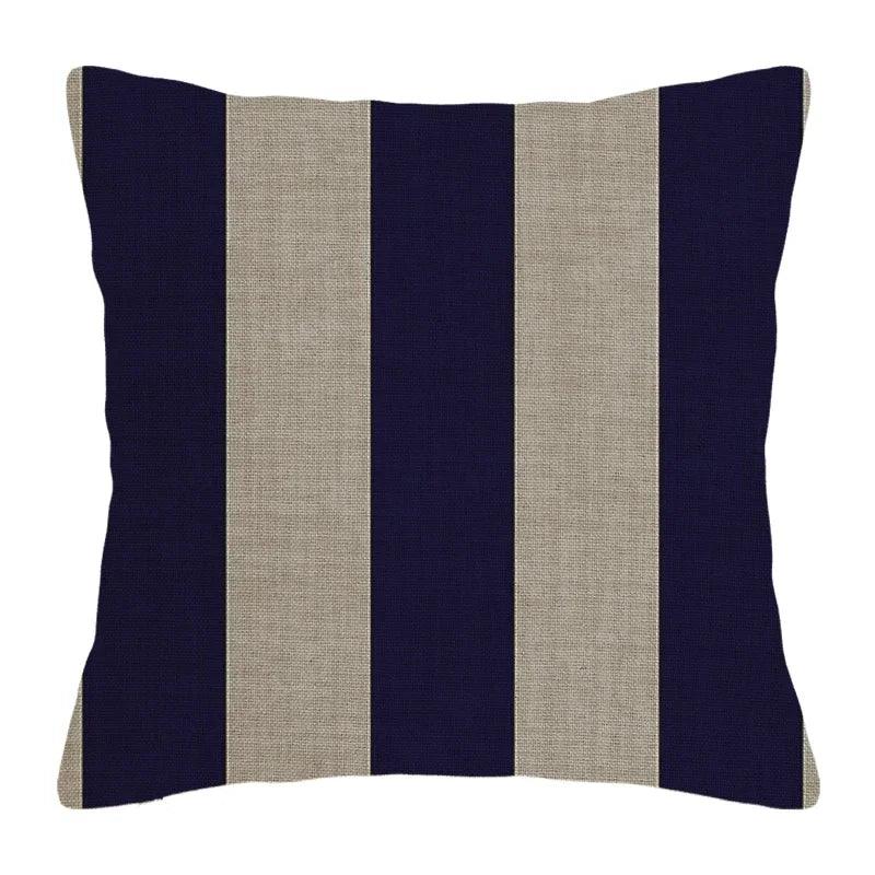 Cushion cover cotton linen flax stripe woven patterns - Moda-Airneis