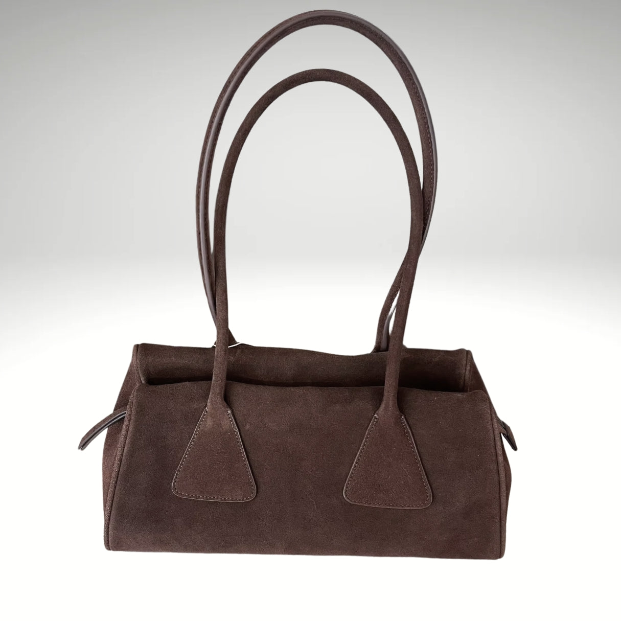 'PRISMA' prismic geometry suede or cowhide leather high grade underarm / shoulder handbag. stylish compact beautifully made. 32cm x 17cm x 15cm - Moda-Airneis