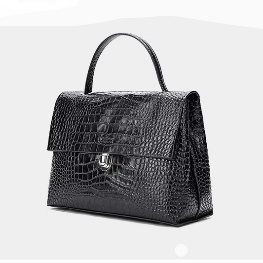 High-grade Leather Women's Luxury Crocodile Pattern Handbag 31.5cm