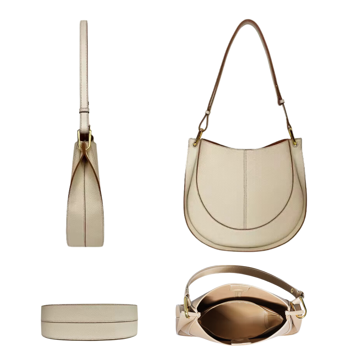 'Roma' Stylish Cowhide Leather 28cm (11.02") shoulder or crossbody tote bag. - Moda-Airneis