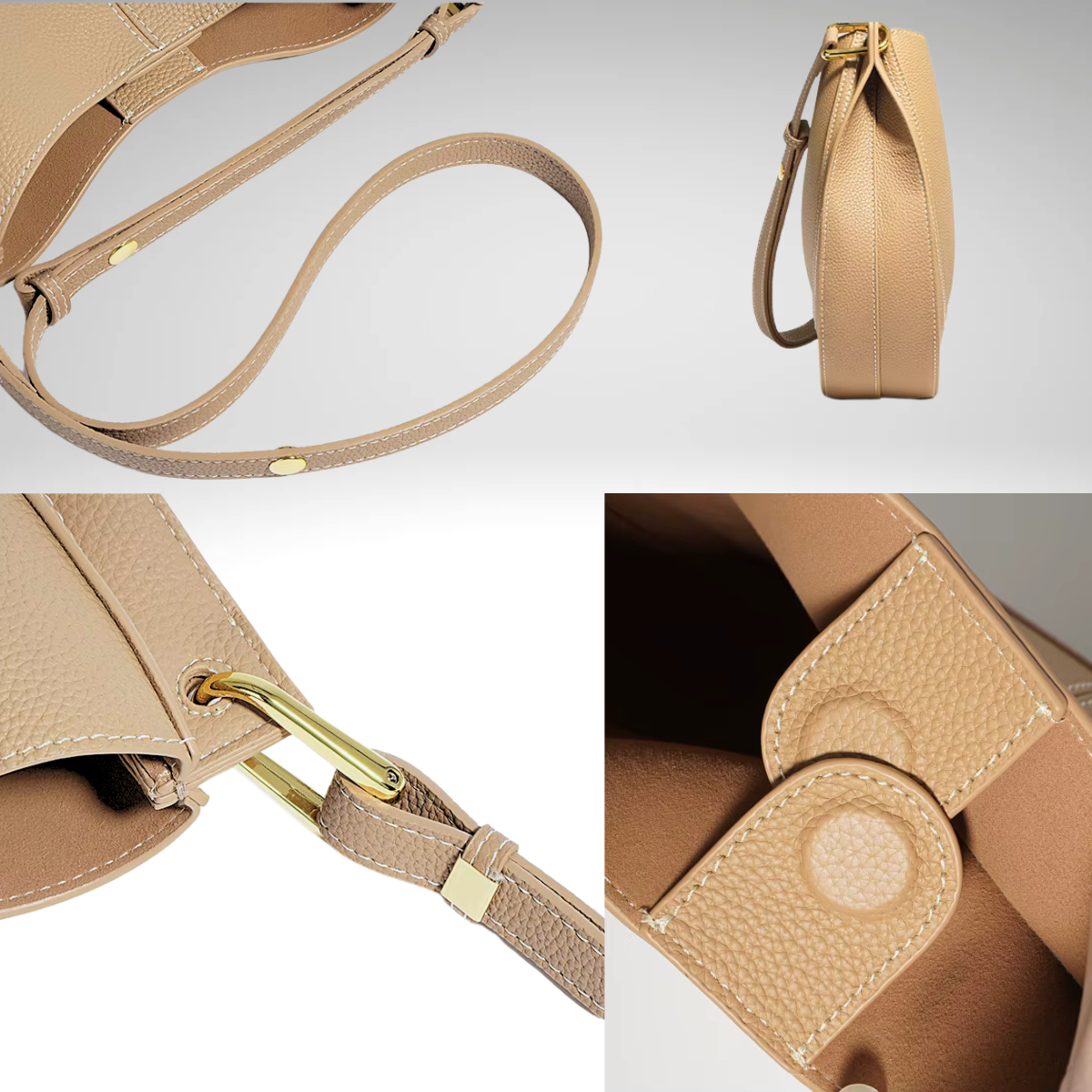 'Roma' Stylish Cowhide Leather 28cm (11.02") shoulder or crossbody tote bag. - Moda-Airneis