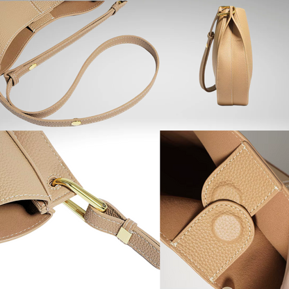 'Roma' Stylish Cowhide Leather 28cm (11.02") shoulder or crossbody tote bag. - Moda-Airneis