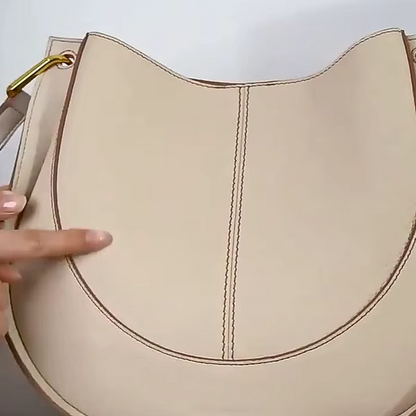 'Roma' Stylish Cowhide Leather 28cm (11.02") shoulder or crossbody tote bag. - Moda-Airneis