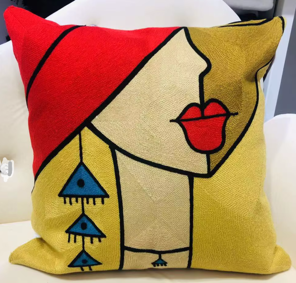 High Quality Picasso Abstract Embroidered Canvas Cushion Covers Premium Soft Funda De Cojin Pop Art Cushions to 'pop' your home.18" x18"  45cm x 45cm 

20 + patterns so be sure to look.