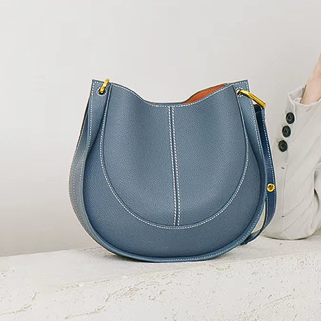 'Roma' Stylish Cowhide Leather 28cm (11.02") shoulder or crossbody tote bag. - Moda-Airneis