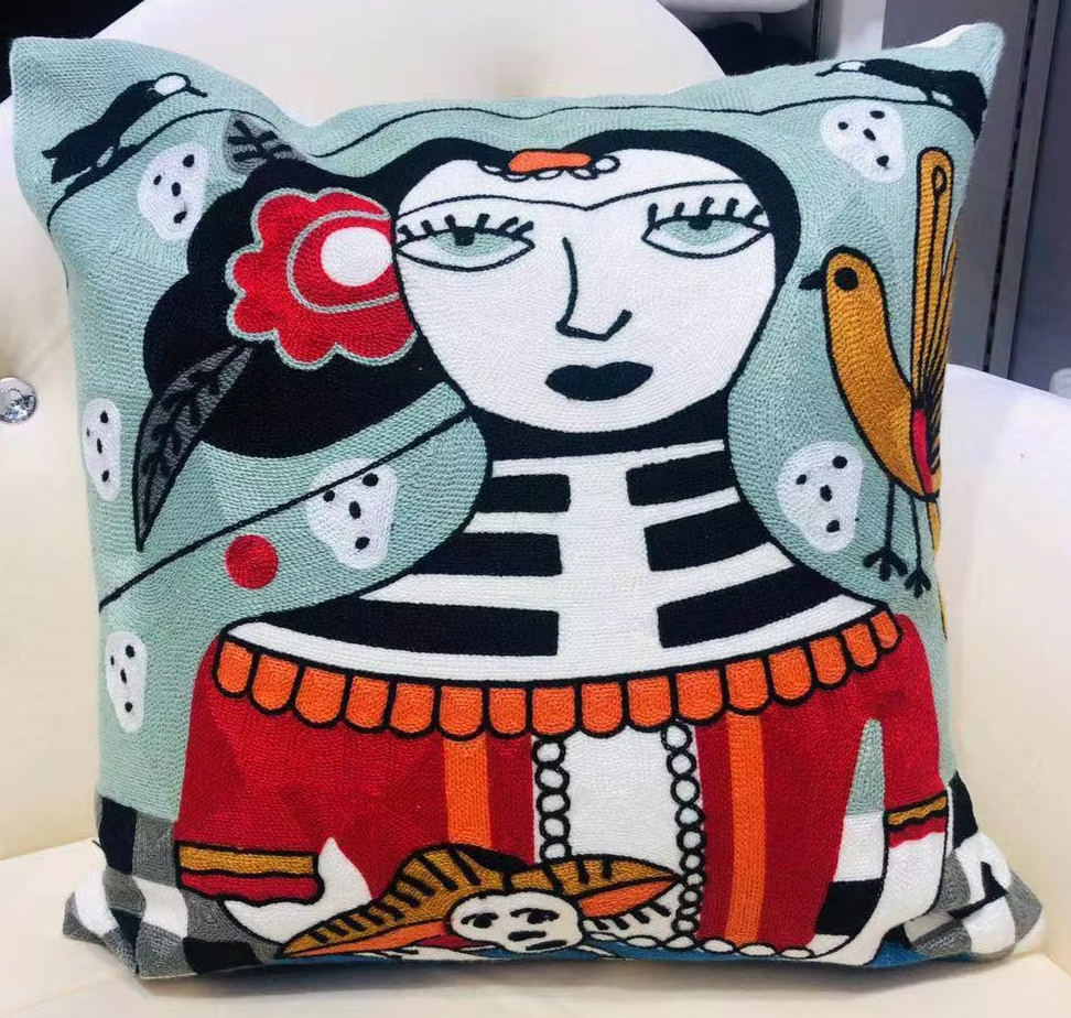 High Quality Picasso Abstract Embroidered Canvas Cushion Covers Premium Soft Funda De Cojin Pop Art Cushions to 'pop' your home.18" x18"  45cm x 45cm 

20 + patterns so be sure to look.