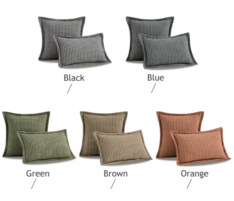 Houndstooth Jacquard weave  cushion covers  5 colors, 3 sizes