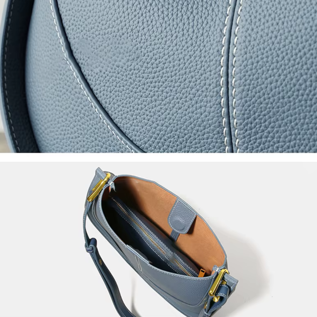 'Roma' Stylish Cowhide Leather 28cm (11.02") shoulder or crossbody tote bag. - Moda-Airneis