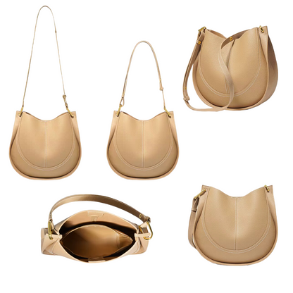 'Roma' Stylish Cowhide Leather 28cm (11.02") shoulder or crossbody tote bag. - Moda-Airneis