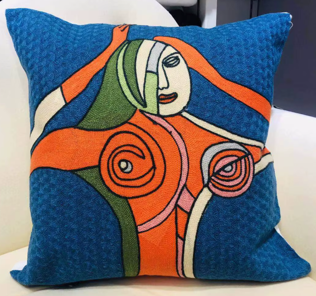 High Quality Picasso Abstract Embroidered Canvas Cushion Covers Premium Soft Funda De Cojin Pop Art Cushions to 'pop' your home.18" x18"  45cm x 45cm 

20 + patterns so be sure to look.