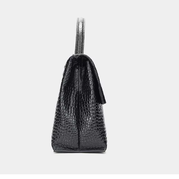 High-grade Leather Women's Luxury Crocodile Pattern Handbag 31.5cm