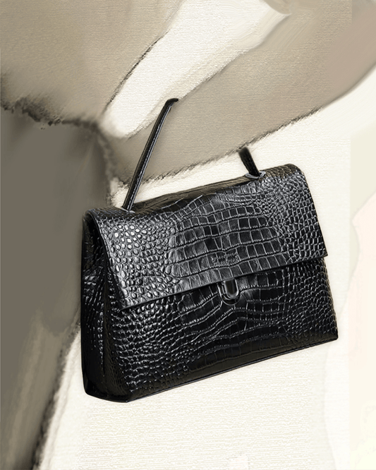 High-grade Leather Women's Luxury Crocodile Pattern Handbag 31.5cm - Moda-Airneis