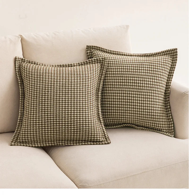 Houndstooth Jacquard weave  cushion covers  5 colors, 3 sizes