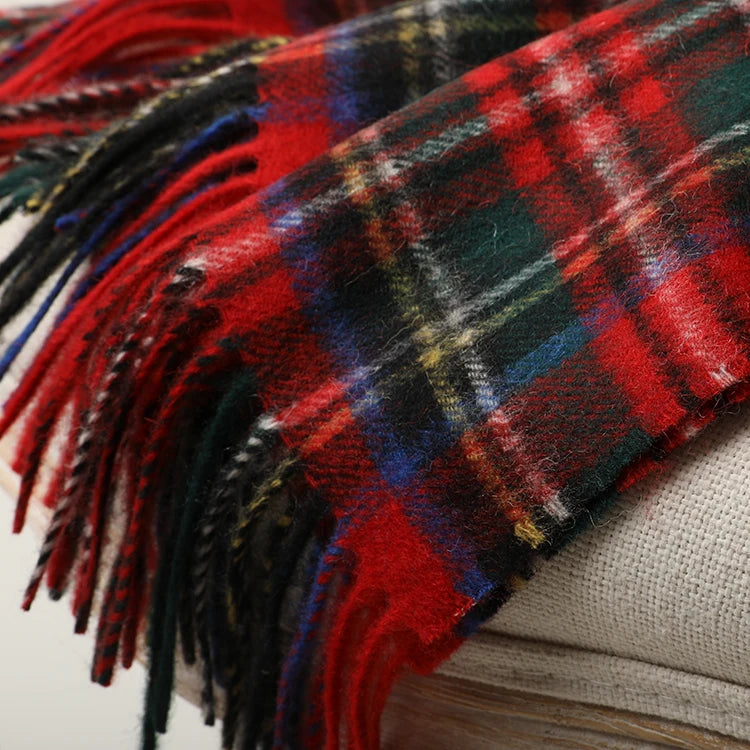 Luxurious thick tartan throw blanket 140cm x 180cm 55.11" x 71"