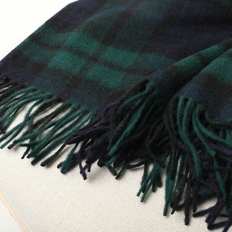 Luxurious thick tartan throw blanket 140cm x 180cm 55.11" x 71"