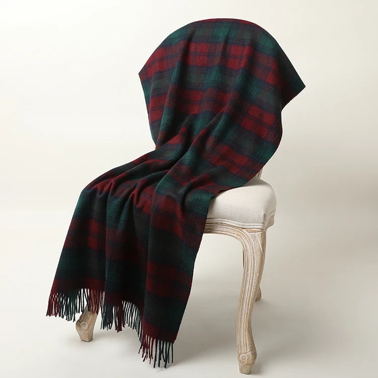 Luxurious thick tartan throw blanket 140cm x 180cm 55.11" x 71"