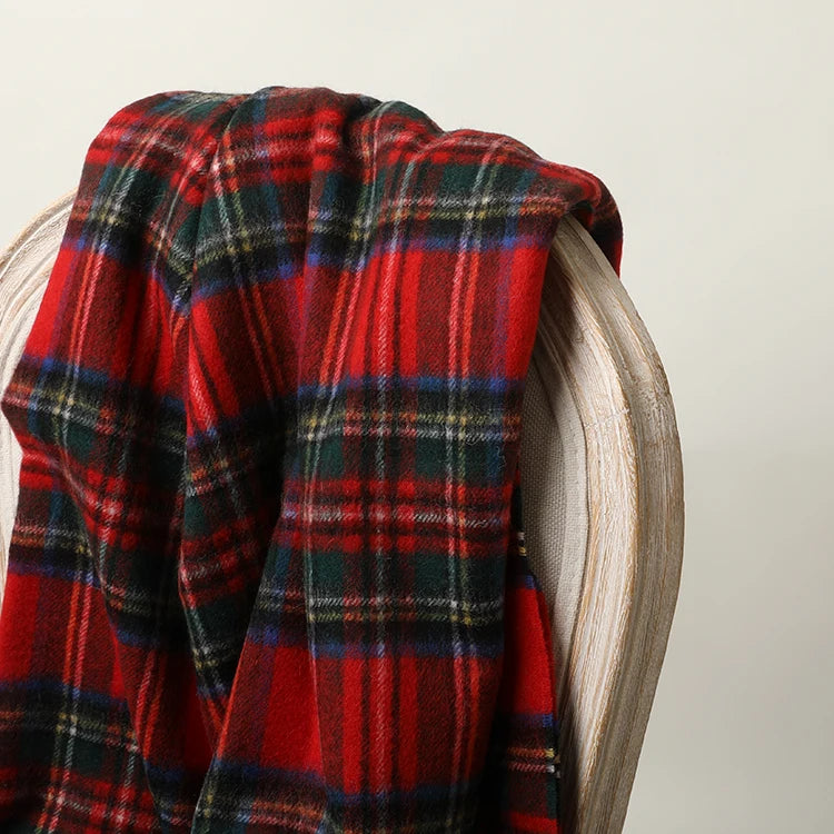 Luxurious thick tartan throw blanket 140cm x 180cm 55.11" x 71"