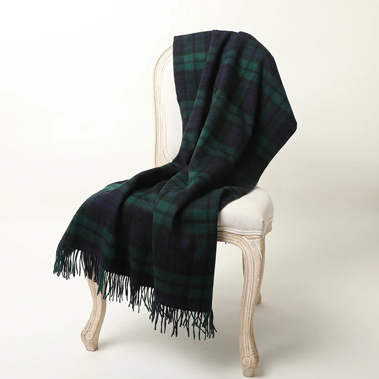 Luxurious thick tartan throw blanket 140cm x 180cm 55.11" x 71"