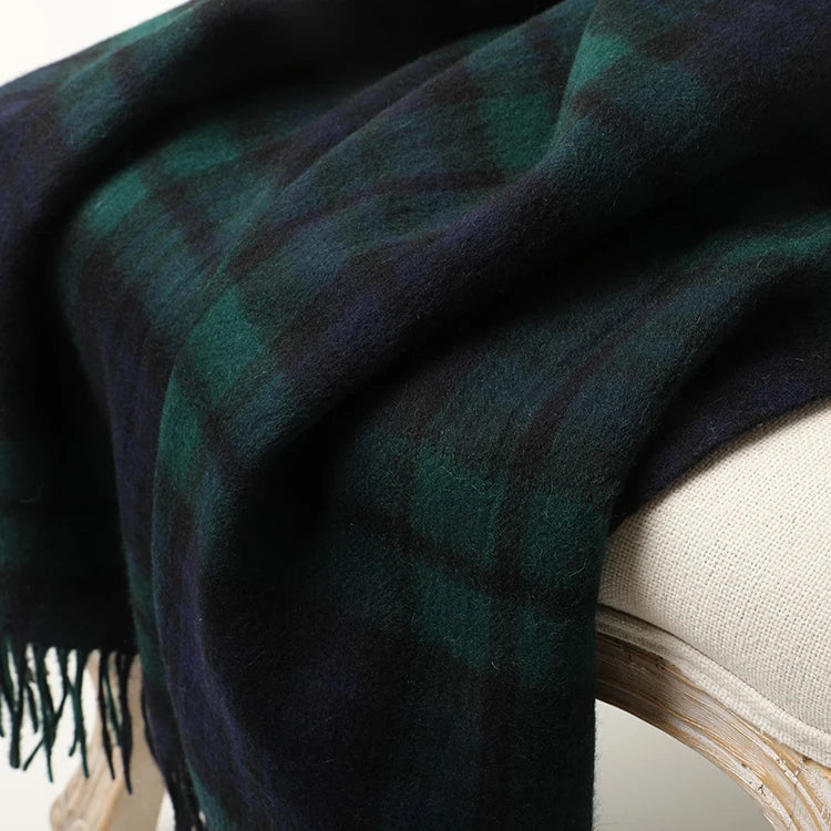 Luxurious thick tartan throw blanket 140cm x 180cm 55.11" x 71"