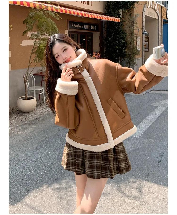 Lamb sheepskin shearling jacket super warm, an essential. Super now worn oversized. - Moda-Airneis