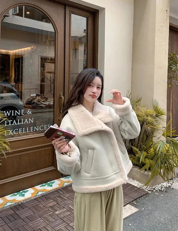 Lamb sheepskin shearling jacket super warm, an essential. Super now worn oversized. - Moda-Airneis