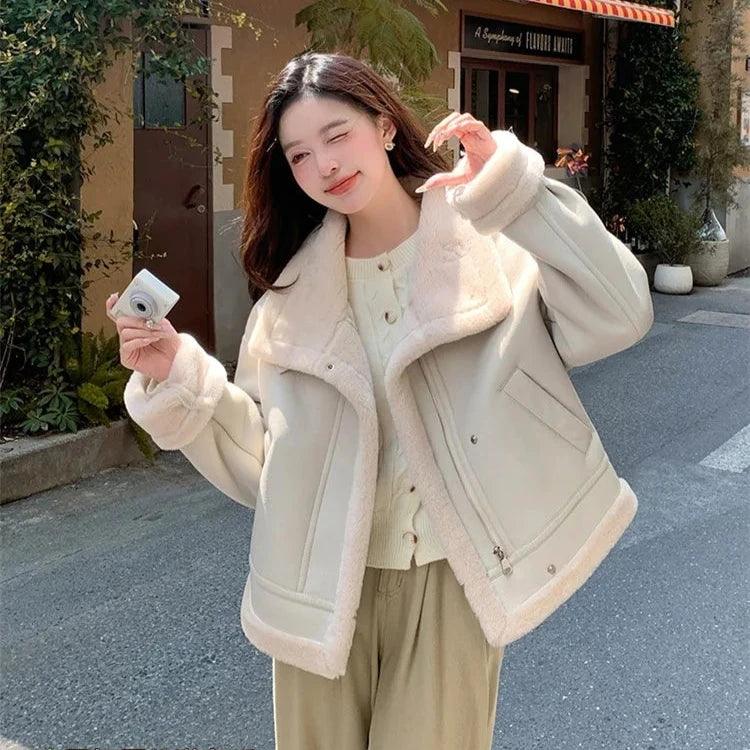 Lamb sheepskin shearling jacket super warm, an essential. Super now worn oversized. - Moda-Airneis