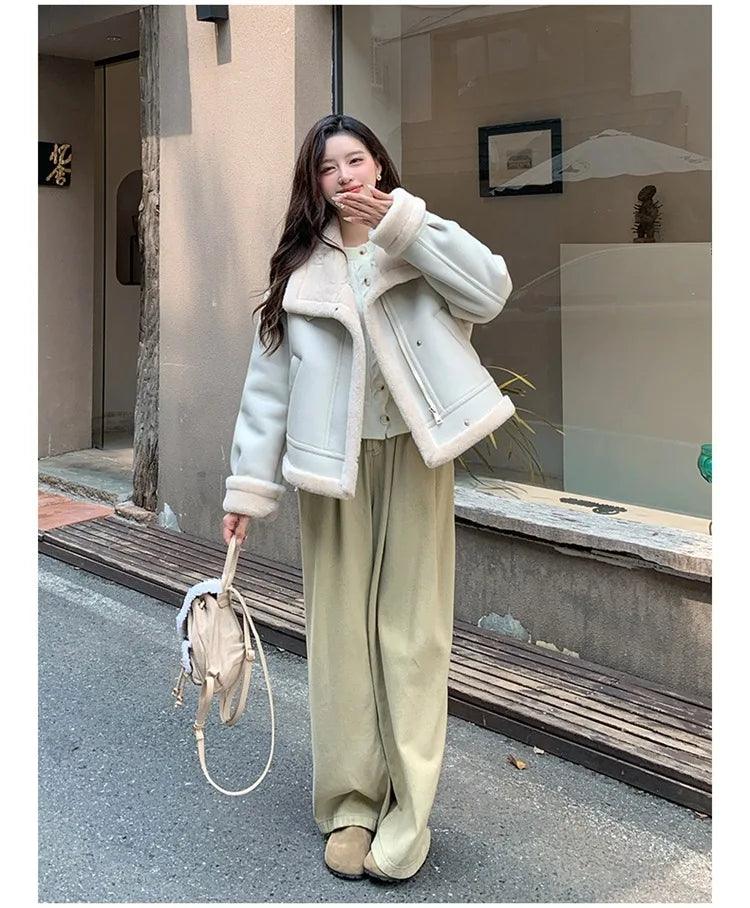 Lamb sheepskin shearling jacket super warm, an essential. Super now worn oversized. - Moda-Airneis