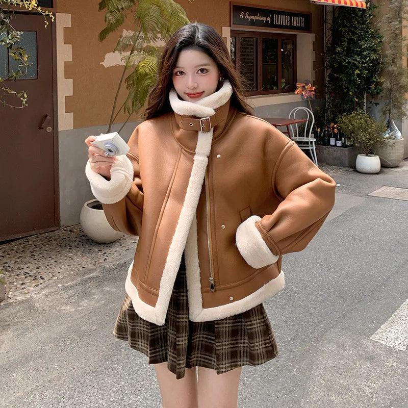 Lamb sheepskin shearling jacket super warm, an essential. Super now worn oversized. - Moda-Airneis