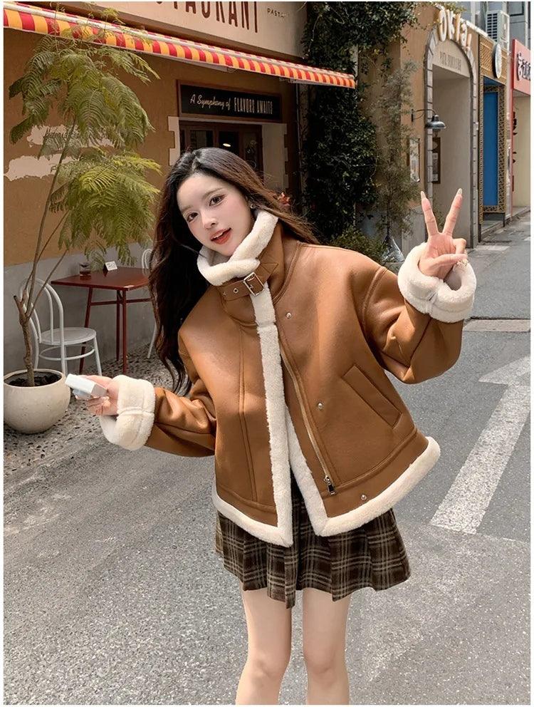 Lamb sheepskin shearling jacket super warm, an essential. Super now worn oversized. - Moda-Airneis