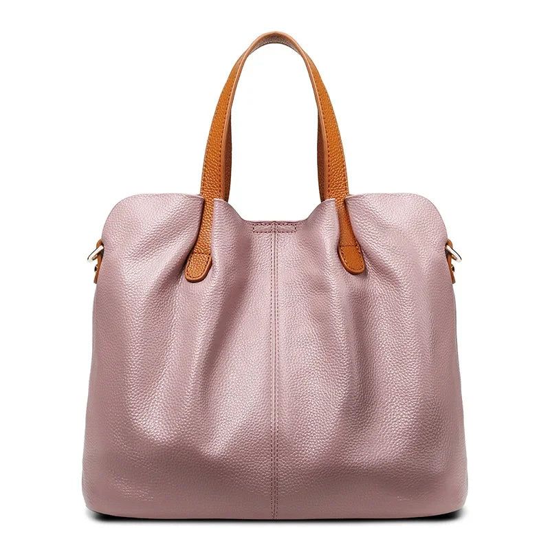 Top grain soft hand cowhide leather versatile  tote handbag shoulder crossbody bag 33cm/13"  5 colourways.