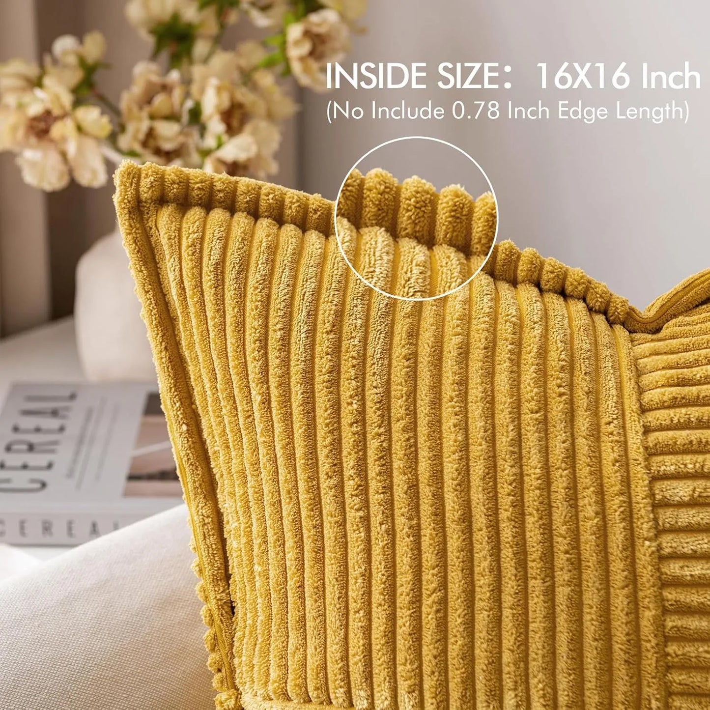 Corduroy Cushion Covers  Beige