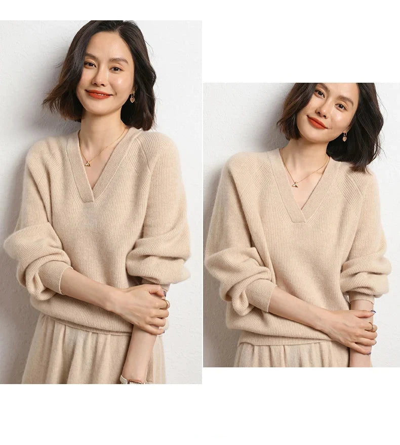 V-Neck 100% super soft and Luxurious Cashmere Pullover / jumper / sweater / top