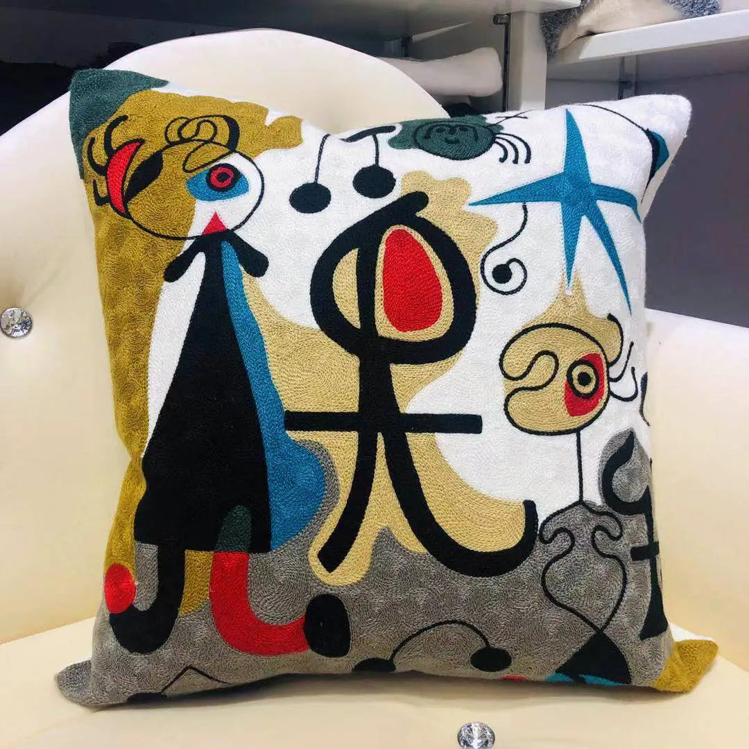 High Quality Picasso Abstract Embroidered Canvas Cushion Covers Premium Soft Funda De Cojin Pop Art Cushions to 'pop' your home.18" x18"  45cm x 45cm 

20 + patterns so be sure to look.