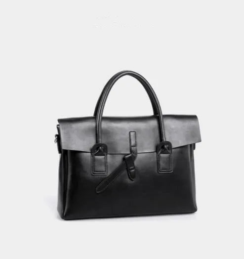 Genuine leather Women briefcase business takes 14 inch laptop handbag computer/laptop  13.77x3.35x9.05"  35x9x23cm