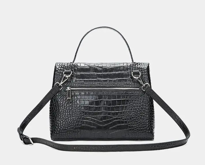 High-grade Leather Women's Luxury Crocodile Pattern Handbag 31.5cm