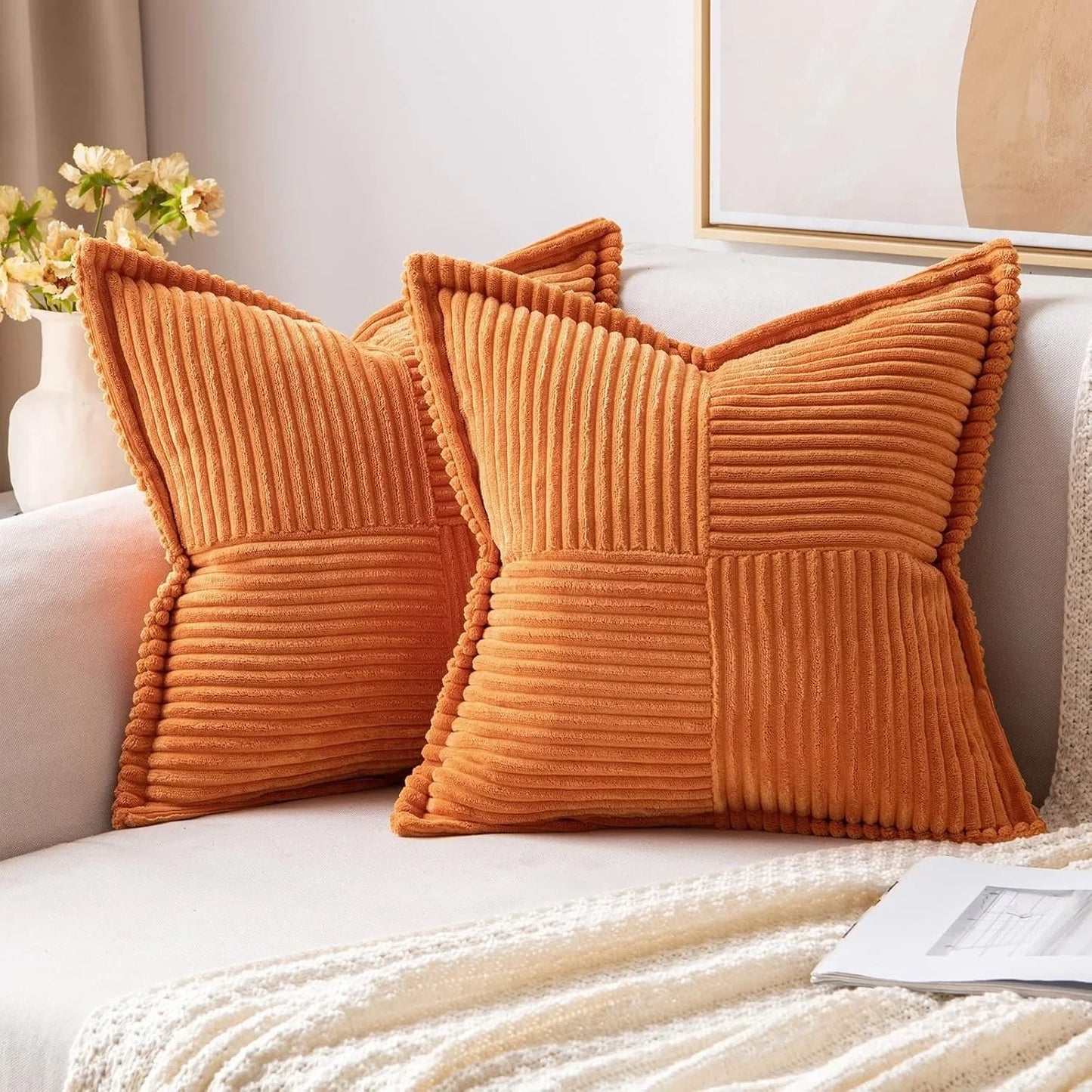 Corduroy Cushion Covers  Beige