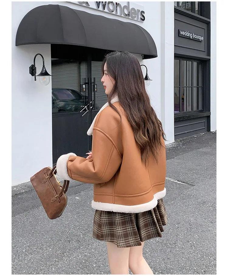 Lamb sheepskin shearling jacket super warm, an essential. Super now worn oversized. - Moda-Airneis