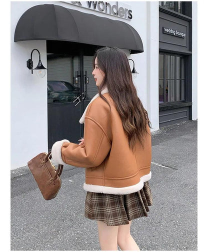 Lamb sheepskin shearling jacket super warm, an essential. Super now worn oversized. - Moda-Airneis