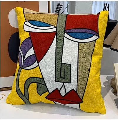 High Quality Picasso Abstract Embroidered Canvas Cushion Covers Premium Soft Funda De Cojin Pop Art Cushions to 'pop' your home.18" x18"  45cm x 45cm 

20 + patterns so be sure to look.