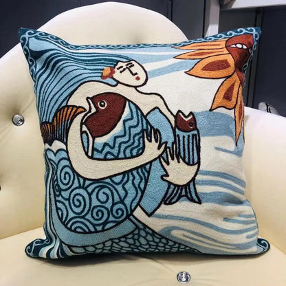 High Quality Picasso Abstract Embroidered Canvas Cushion Covers Premium Soft Funda De Cojin Pop Art Cushions to 'pop' your home.18" x18" 45cm x 45cm 

20 + patterns so be sure to look. - Moda-Airneis